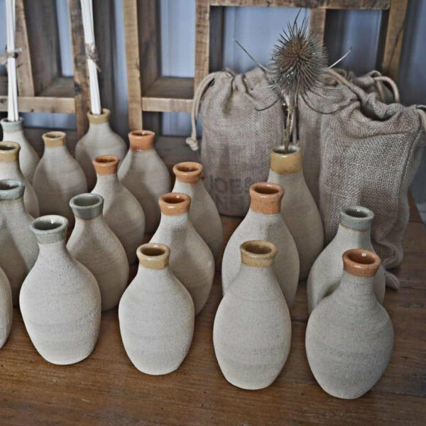 Bespoke, mid-century modernist, hand-made, natural, stoneware diffuser/ bud vases - Image 2