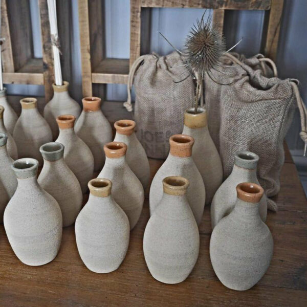 Bespoke, mid-century modernist, hand-made, natural, stoneware diffuser/ bud vases - Image 2