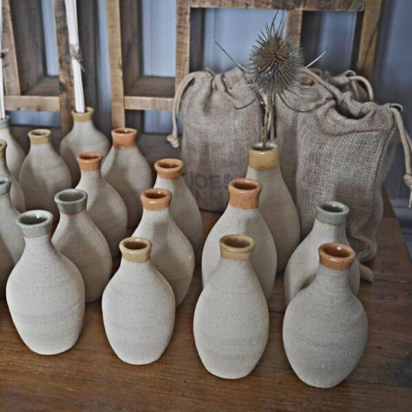 Bespoke, mid-century modernist, hand-made, natural, stoneware diffuser/ bud vases - Image 2