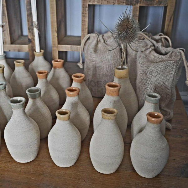 Bespoke, mid-century modernist, hand-made, natural, stoneware diffuser/ bud vases - Image 2