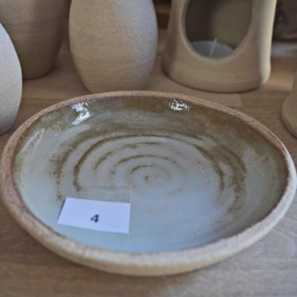 Bespoke, mid-century modernist, hand-made, natural, stoneware dishes