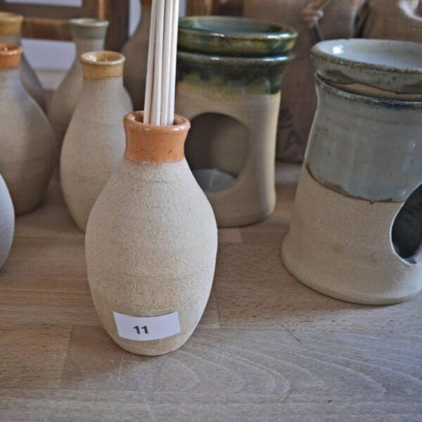Bespoke, mid-century modernist, hand-made, natural, stoneware diffuser/ bud vases