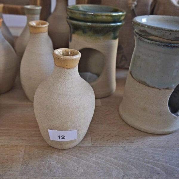 Bespoke, mid-century modernist, hand-made, natural, stoneware diffuser/ bud vases